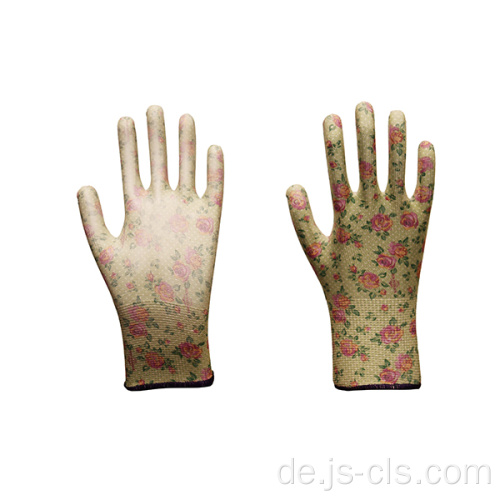 Gartenserie gedruckte Polyester -Handschuhe